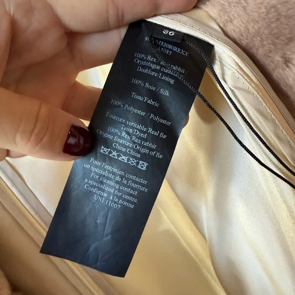 Yves Salomon Rabbit Fur Coat - Picture 4 of 15